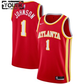 Camiseta Niños NBA Atlanta Hawks Jalen Johnson 1 2022-23 Nike Icon Edition Rojo Swingman